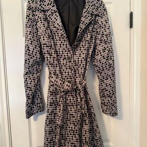 Apt. 9 Black and Gray Polka Dot Coat
